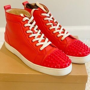 Men’s Christian Louboutins Red leather toe spikes
